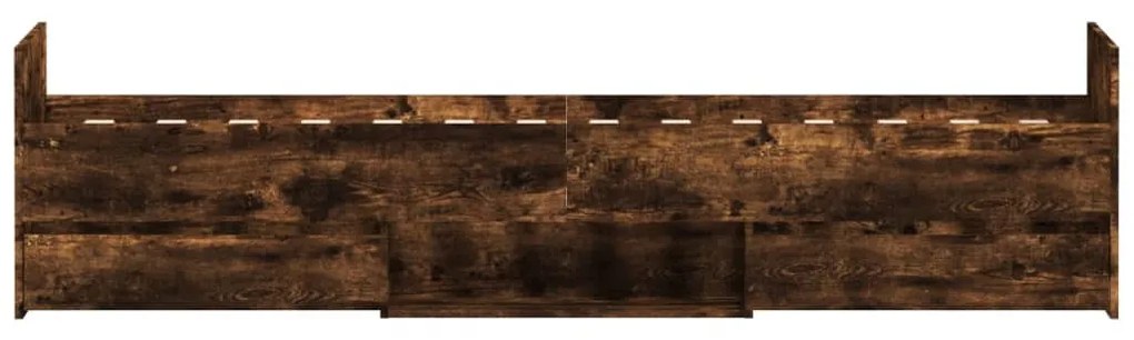 füstös tölgy színű ágykeret fej- és lábtámlával 100 x 200 cm