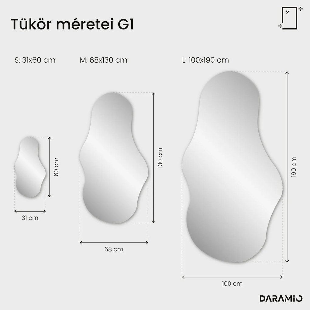 Hullámos tükör LED-világítással G1