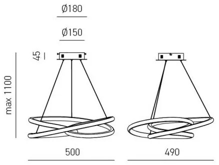 Gea Luce DIVA S P ORO - LED Dimmelhető csillár zsinóron DIVA LED/43W/230V arany