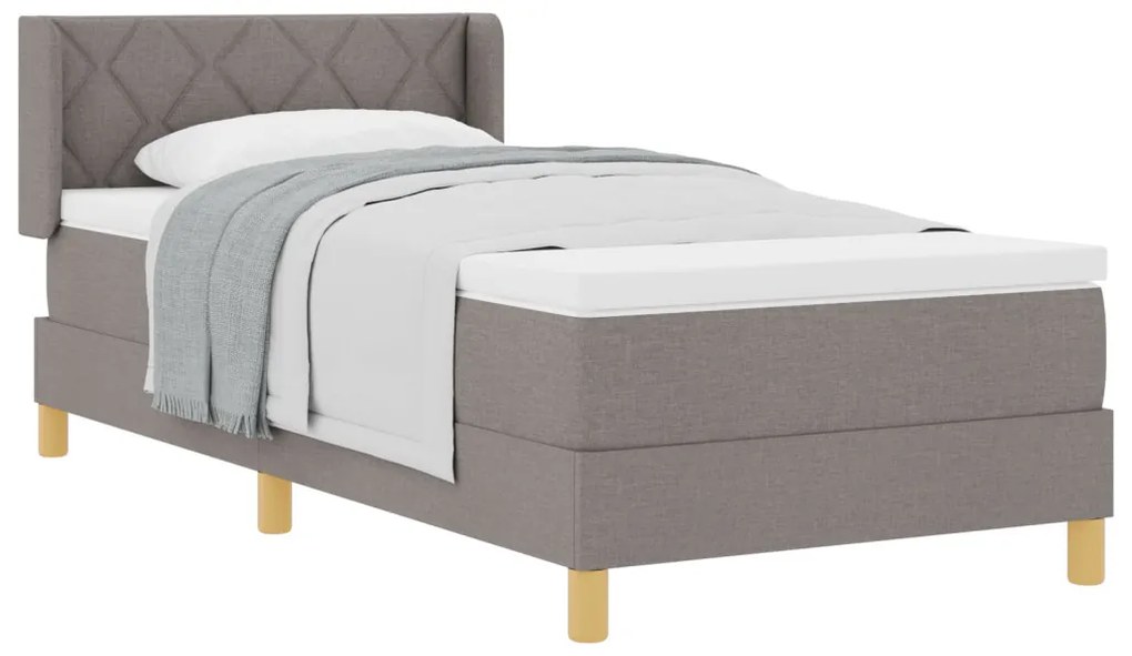 Boxspring ágy matraccal taupe színben, 90 x 200 cm Kárpit