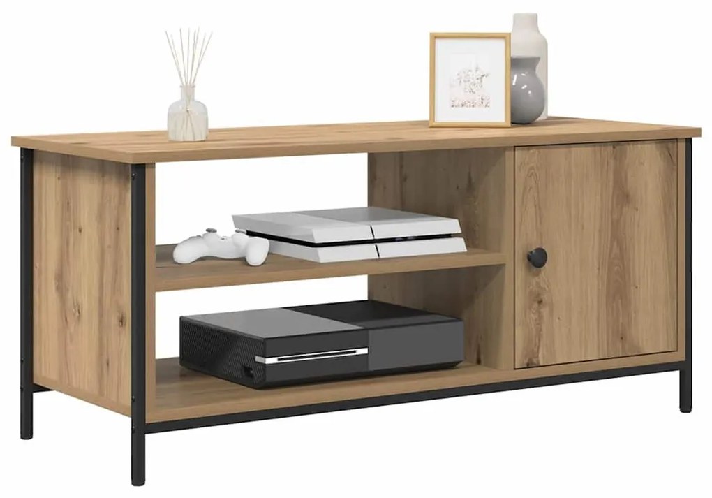 TV szekrény kézműves tölgy 100 x 40 x 45 cm Faanyag