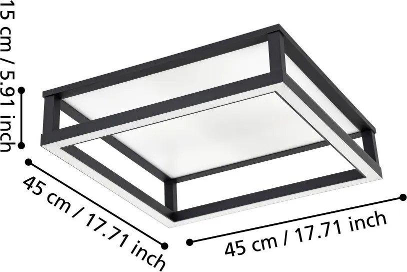 EGLO 390018 MACELLARA Négyzetes Mennyezeti Lámpa LED IP20