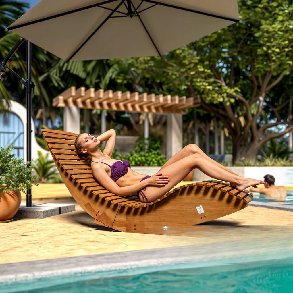 BALI függő nyugágy, 155x60x93cm, természetes barna Casaria