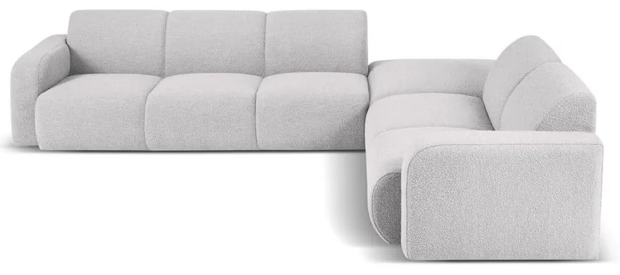 Világosszürke buklé sarokkanapé (jobb oldali) Molino – Micadoni Home