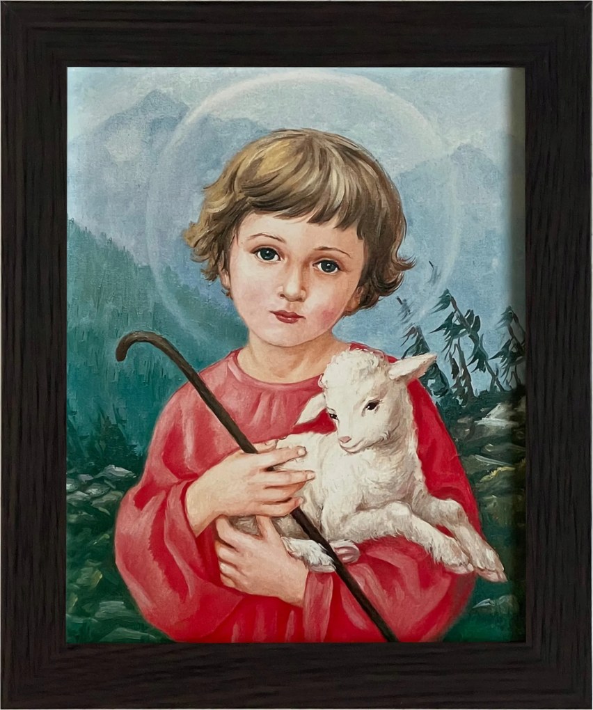 Vászonkép 30x25 Jézus Krisztus Isten Báránya Wenge Keret