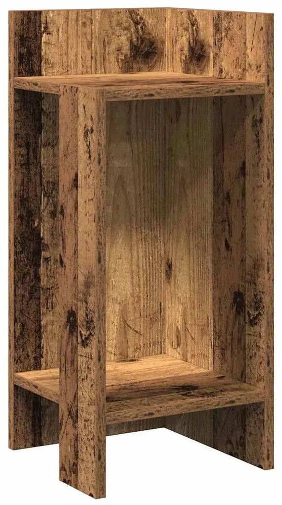 antik fa színű kisasztal polccal 25,5 x 27 x 60 cm