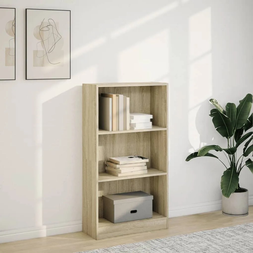 sonoma tölgy színű szerelt fa könyvespolc 60 x 24 x 109 cm