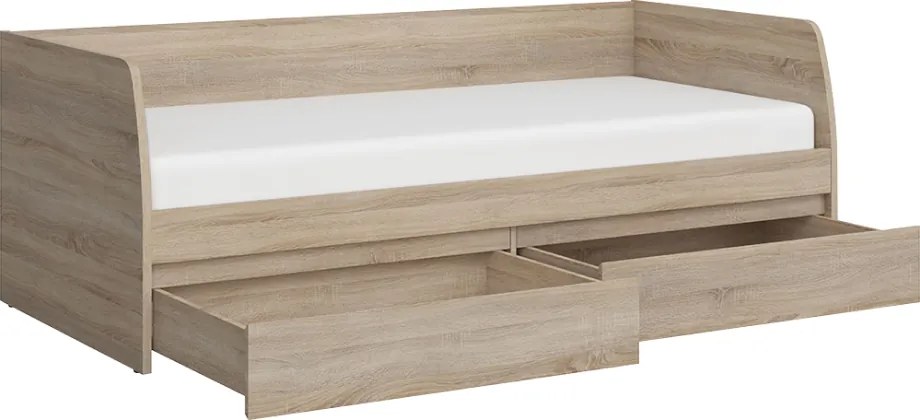 Ágy 2S, 90x200, sonoma tölgy, NORTY TYP 28