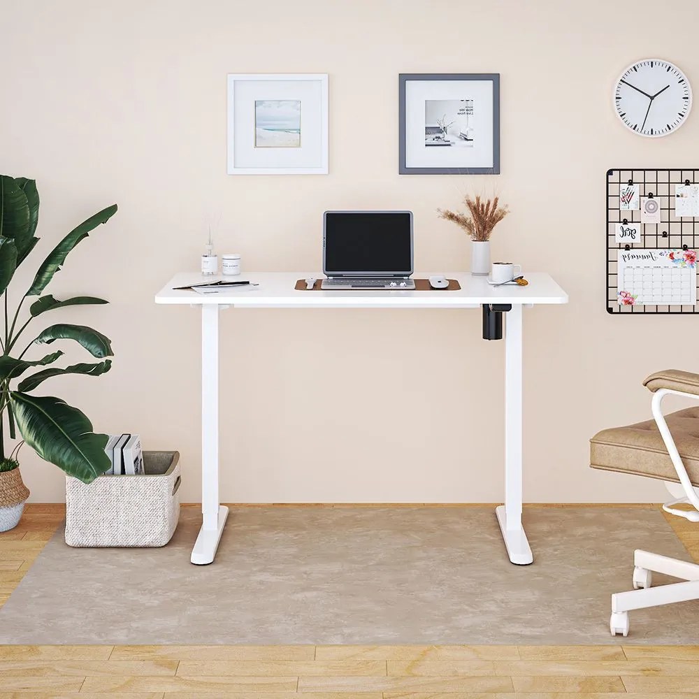 Íróasztal magasságállítással, 120x60 cm fehér