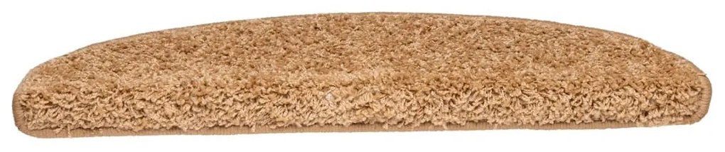 10 db bézs, félkör alakú lépcsőszőnyeg 65 x 21 x 4 cm, nagy