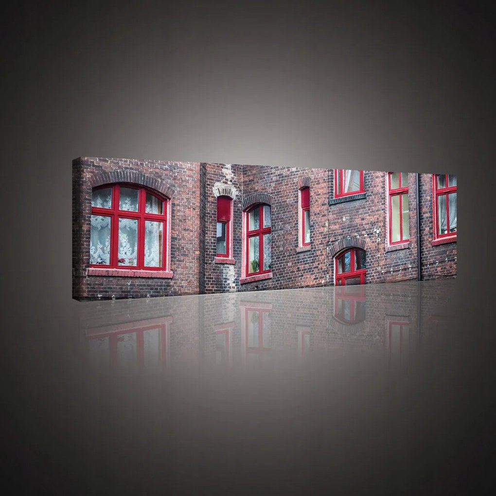 Vászonkép 145x45 Piros Homlokzat Minimalista építészet az otthonodba