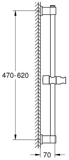 GROHE 277242431 - VITALIO UNIVERSAL zuhanyrúd 600 mm fekete