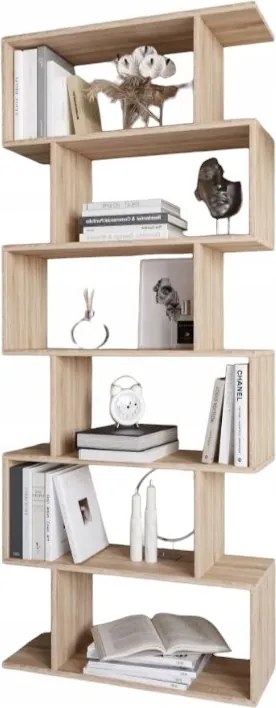 Slim oszlopos könyvespolc 190 cm sonoma tölgy – nappaliba, irodába, szobába