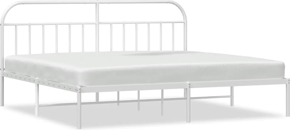vidaXL fehér fém ágykeret fejtámlával 200 x 200 cm