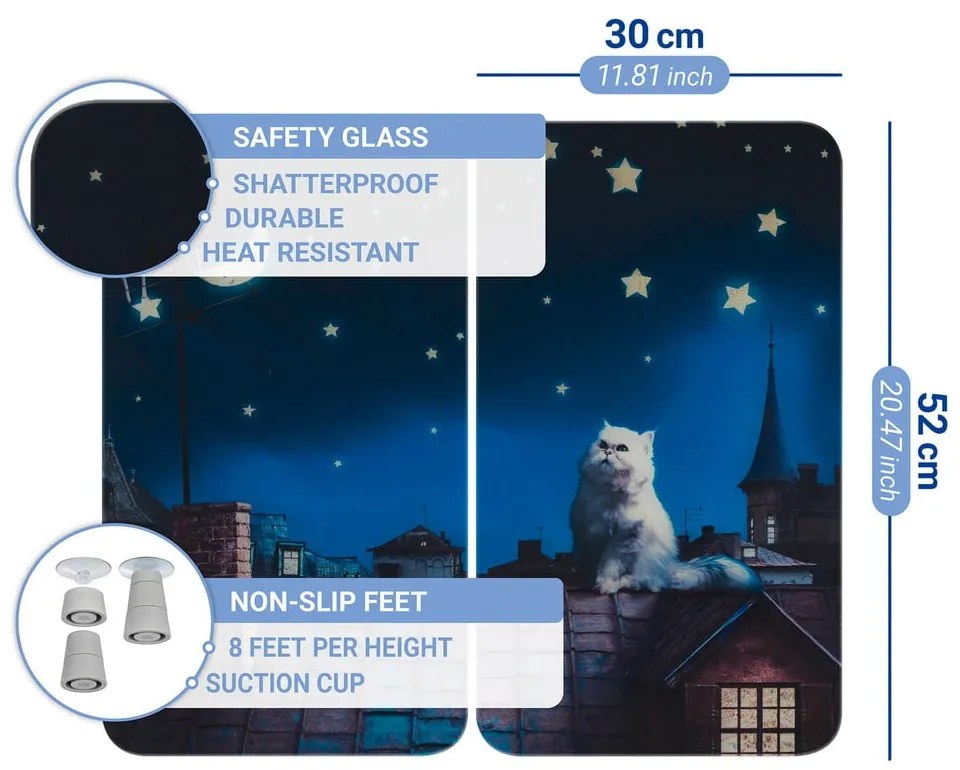 Edzett üveg tűzhely fedőlap szett 2 db-os 30x52 cm – Maximex