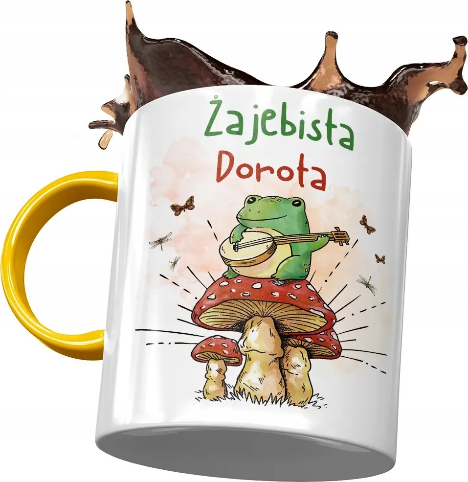 Sárga Bögre Dorottya Feleség Barátnő Ajándék Nyomtatott Fotóval