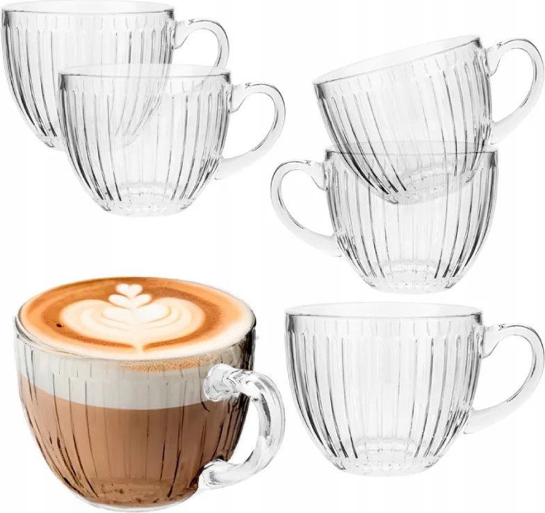 Bögrék Kávéscsésze Füllel Latte Tea 460 ML 6 Db-os Szett