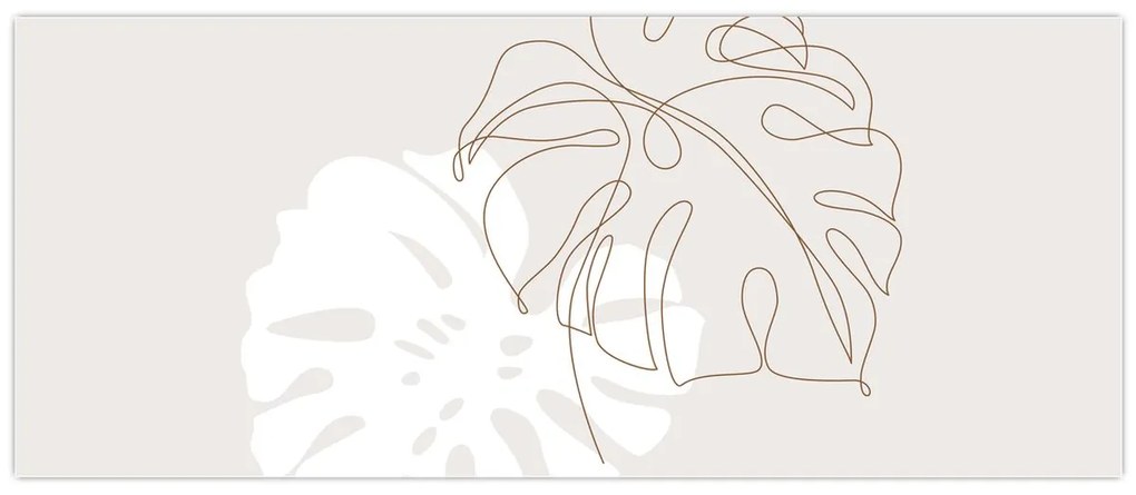 Kép - Line art monstera N⁰2 (120x50 cm)