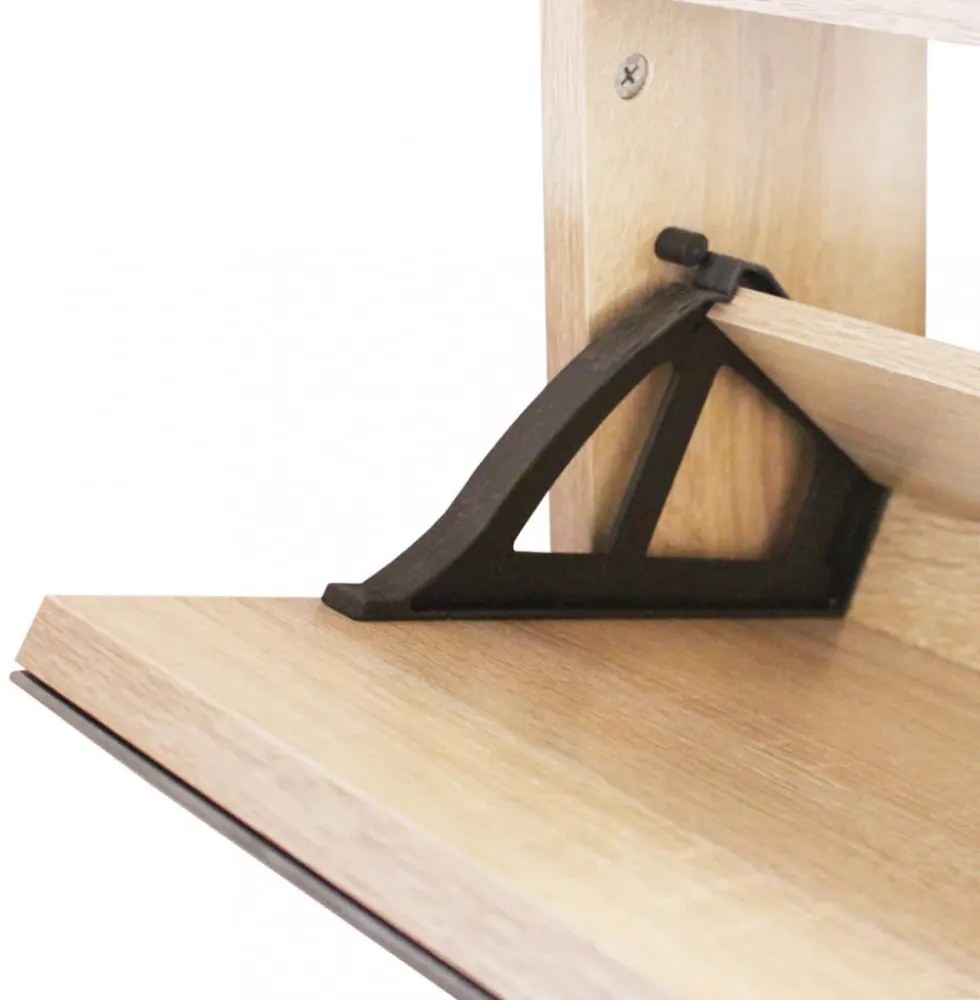 2 szintes tölgyfa cipőszekrény tükörrel 63 x 17 x 67 cm