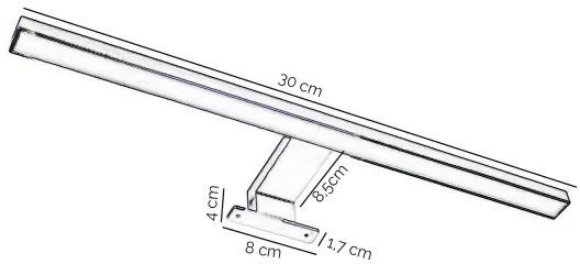ONLI-LED Fürdőszobai tükörmegvilágítás NEMO LED/4,5W/230V 4000K 30cm IP44 fényezett króm