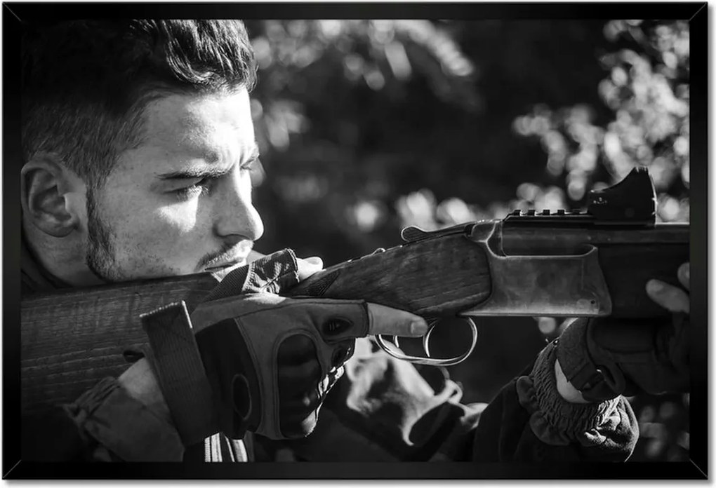 Poszterek keretben 60x40 Erdő vadász portré