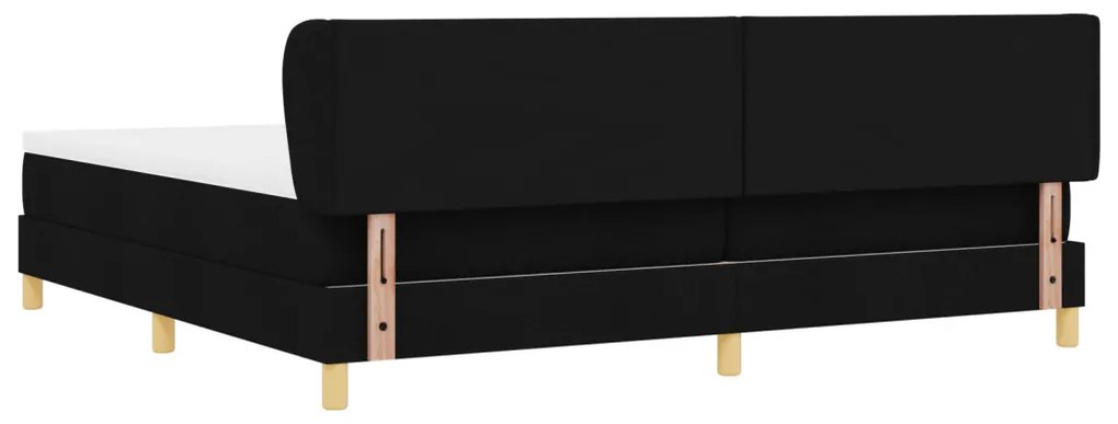 Boxspring Ágy Matracokkal - Fekete, 200x200 cm, Szövet