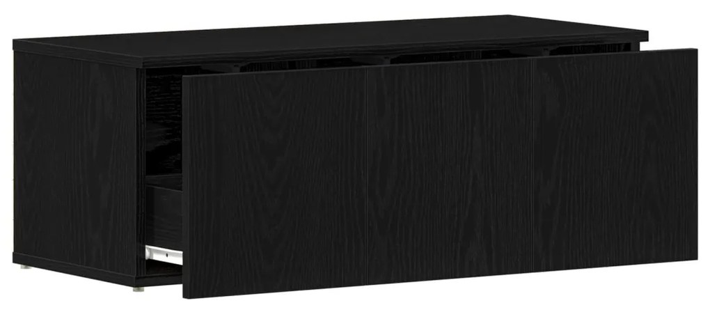 TV szekrény Fekete Tölgy 80x34x30 cm Mérnöki Fa