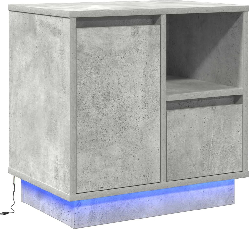 vidaXL Éjjeliszekrény fiókkal Beton Szürke 50 x 34,5 x 50 cm Faanyag