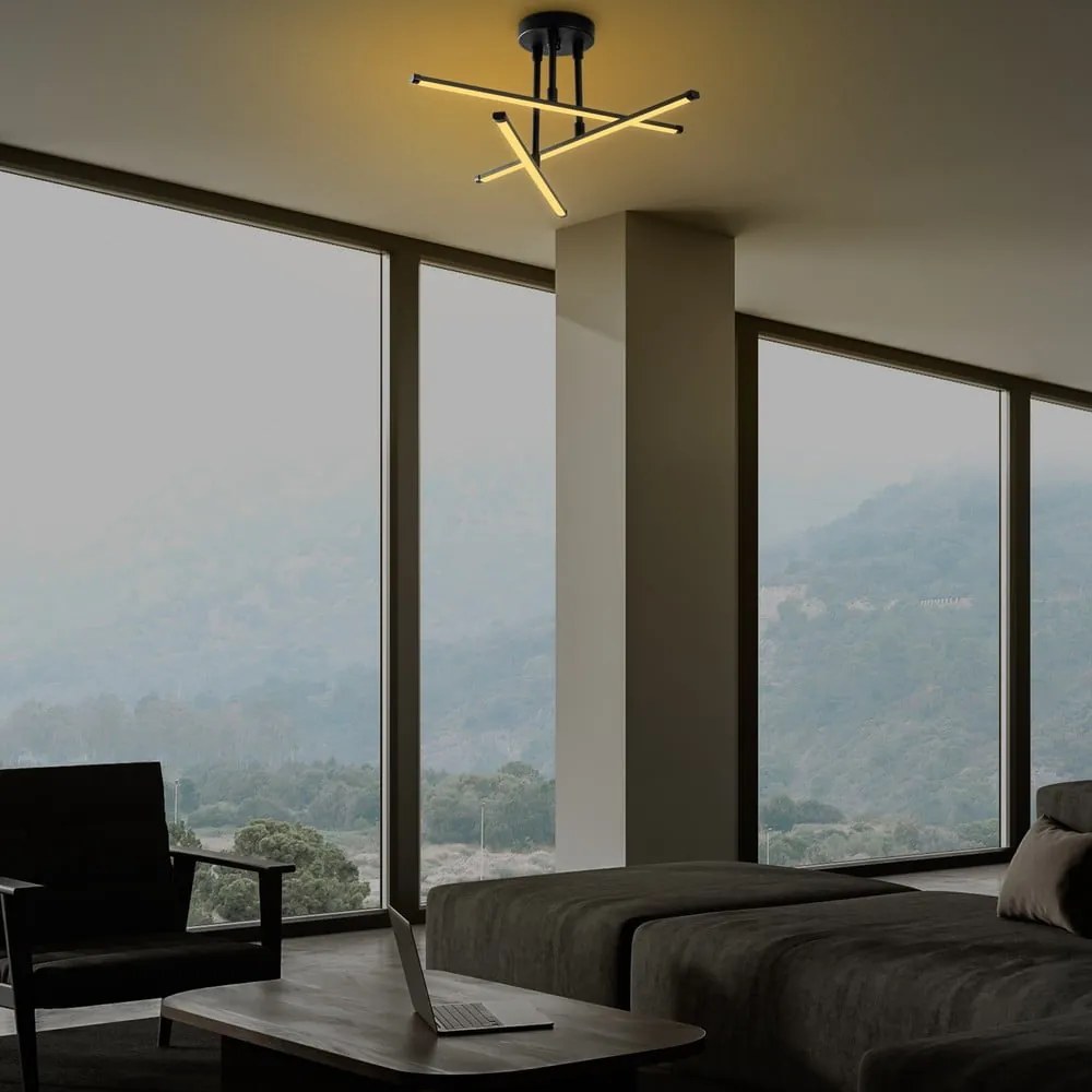 Fekete LED mennyezeti lámpa 26x51 cm Umut – Opviq lights