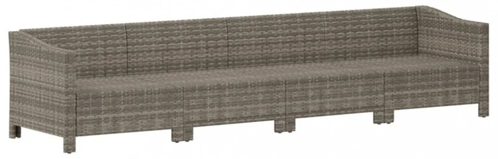 4 darabos szürke polyrattan kerti bútor szett párnákkal