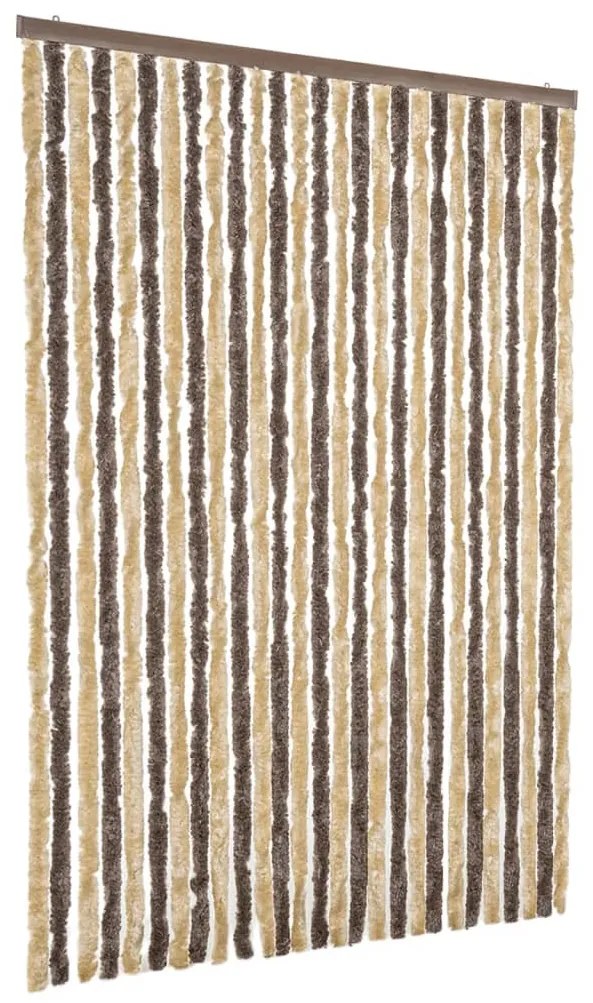 sötétbarna és bézs zsenília rovarfüggöny 118x220 cm