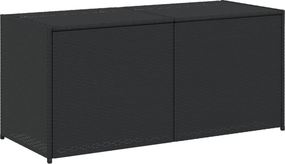 vidaXL fekete polyrattan kerti tárolóláda 283 L