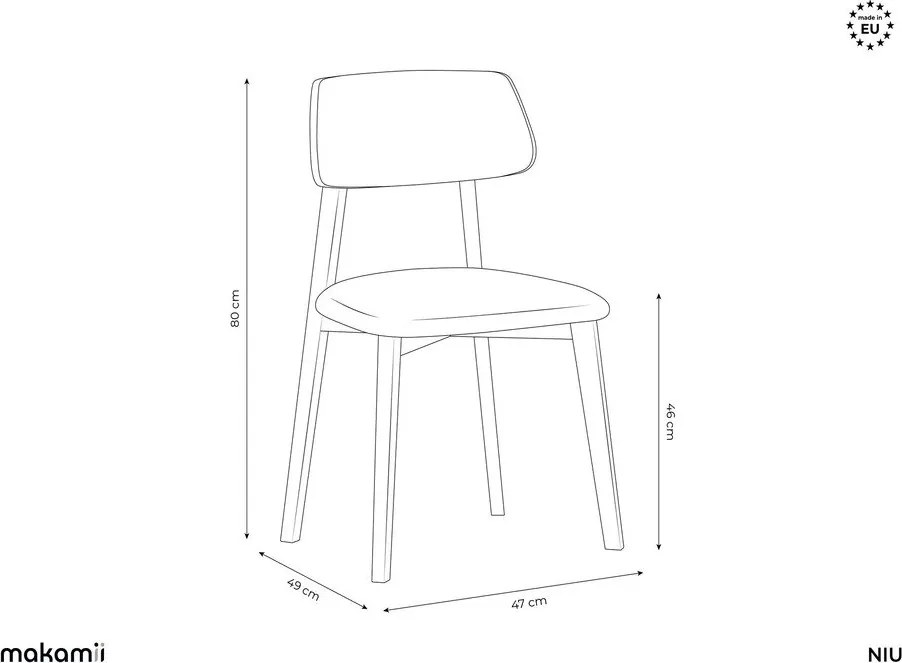 Fekete tömörfa étkezőszék Niu – Makamii