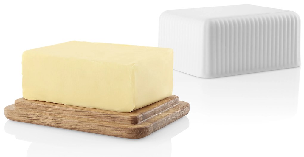 Nordic kitchen porcelán vajtartó, tölgyfa fedővel, Legio Nova - Eva Solo