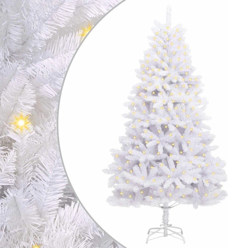 vidaXL Mű karácsonyfa 300 LED-del Fehér 300 cm PVC és fém