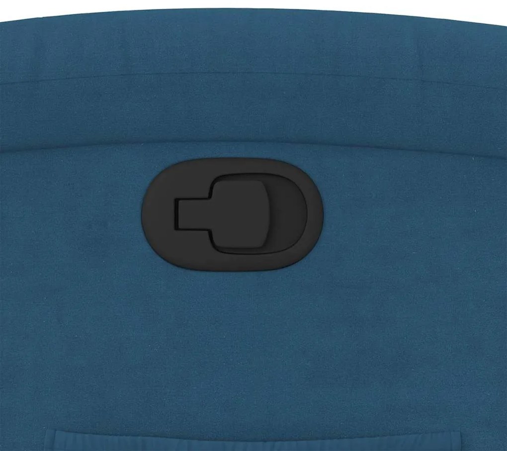 kék bársony dönthető fotel