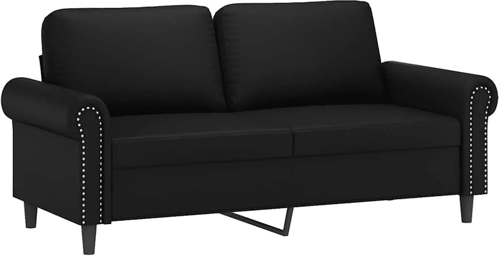 vidaXL 2 személyes fekete műbőr kanapé 140 cm