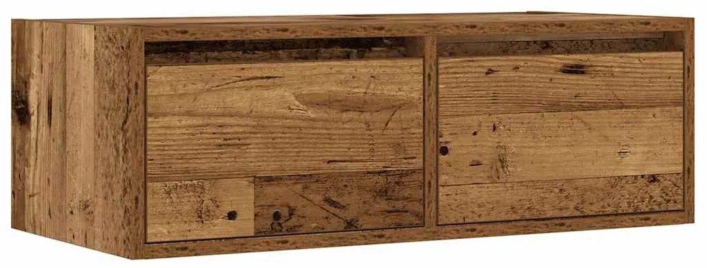 TV szekrény LED világítással régi fa 75x35,5x25 cm