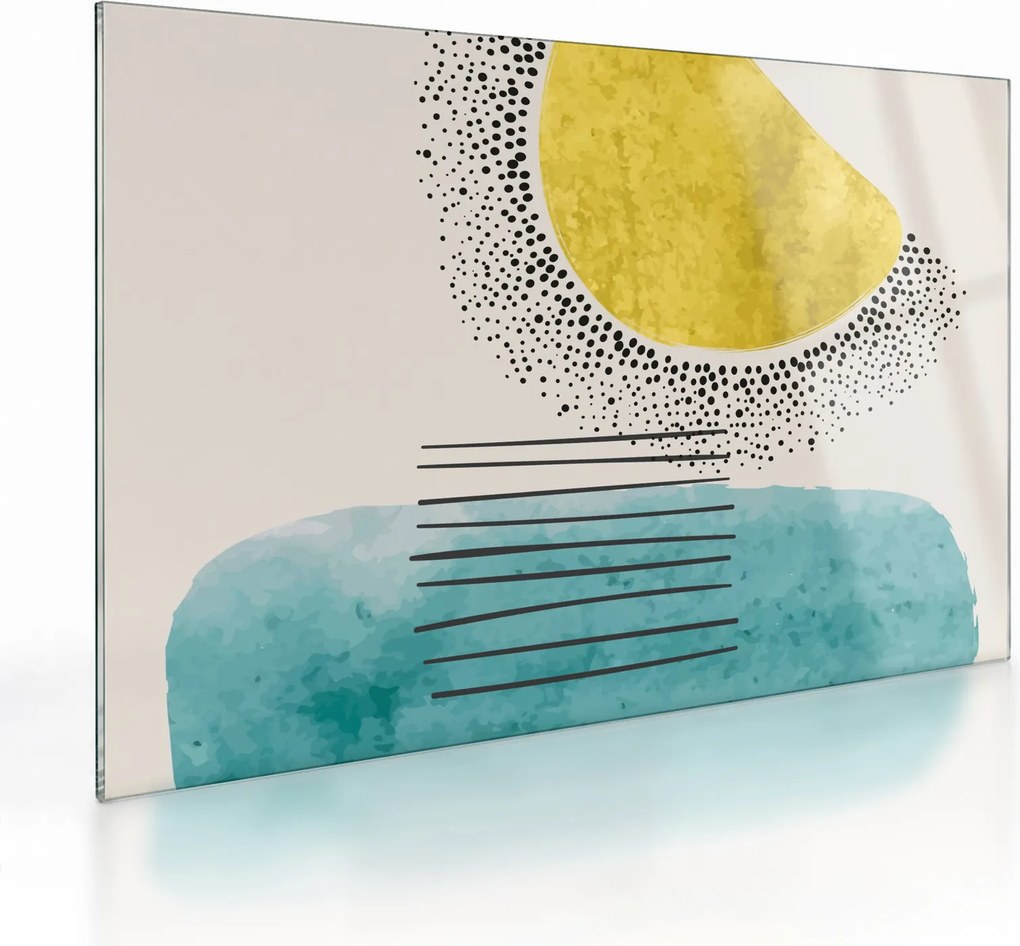 Üveg kép - Absztrakt festmény a strandról N⁰2 (70x50 cm)