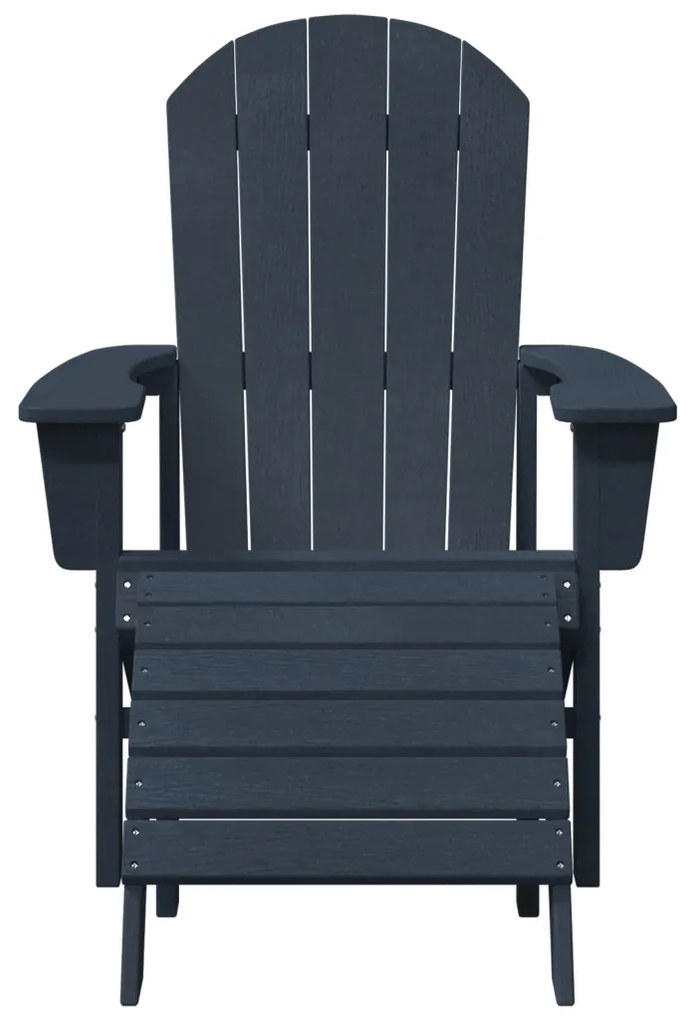 Adirondack szék lábtámasszal Tengerészkék HDPE