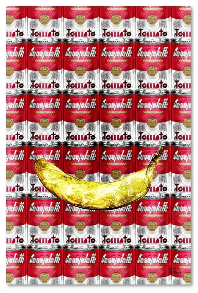 Gario Vászonkép Banán- és paradicsomkonzervek - Rubiant Méret: 80 x 120 cm