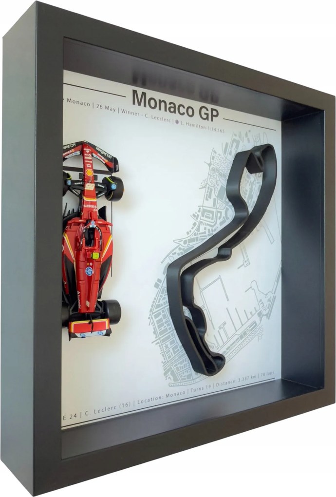 F1 keret Bburago Leclerc pálya Monaco 2024 3D XL, dekoráció Ferrari 77242