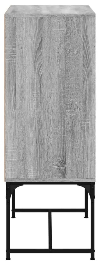 szürke sonoma színű kisszekrény üvegajtókkal 69x37x100 cm