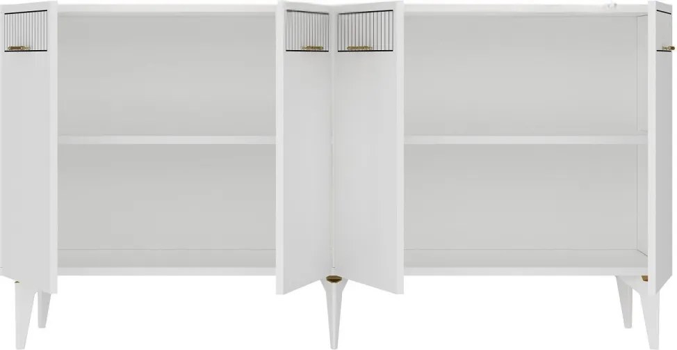 Batum komód, fehér-arany, 150 cm