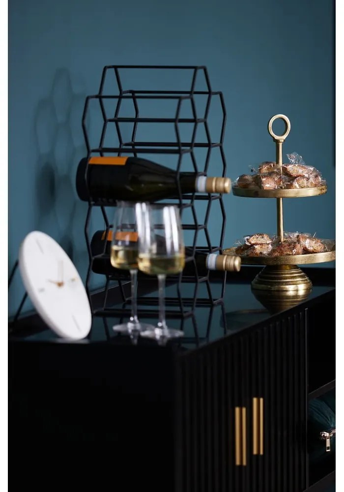 Fekete fém bortartó polcos állvány, palackok száma 12 Salbris – Light &amp; Living