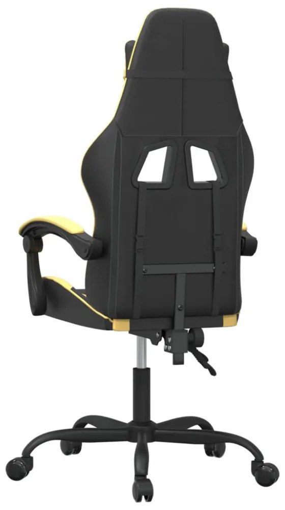 vidaXL fekete és aranyszínű műbőr forgó játékszék