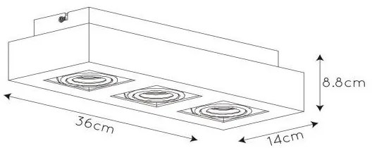 Lucide 09119/16/30 - XIRAX LED spotlámpa 3xGU10/5W/230V fekete