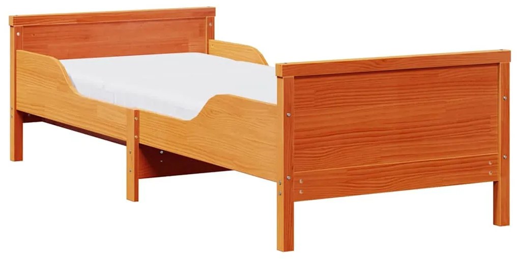 Ágykeret matracmal Viaszbarna 80 x 200 cm Tömör fenyőfa