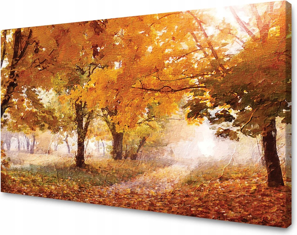 Vászonkép Olajfestmény Őszi erdő 70x50 cm Ajándéknak is tökéletes