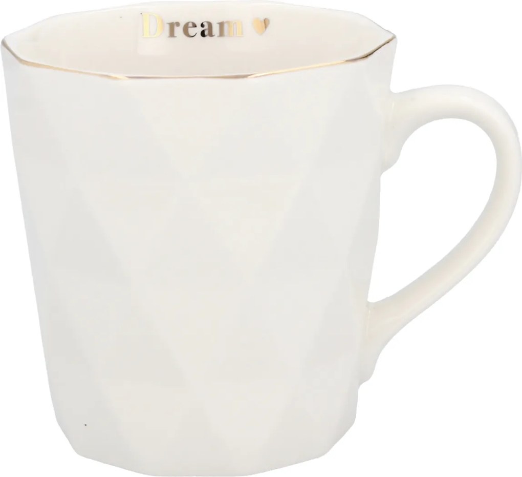 Kávés bögre porcelán 330 ml Fehér Arany Díszítéssel
